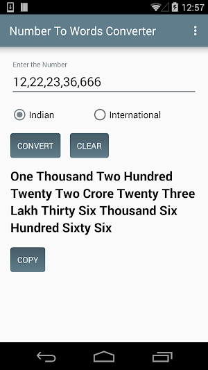 Number To Words Converter Screenshot 0