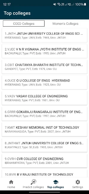 Telangana Engineering colleges Screenshot 3
