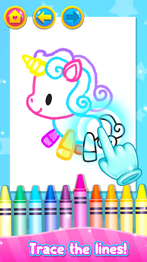 Rainbow Glitter Drawing Book - Coloring Classes Screenshot 1