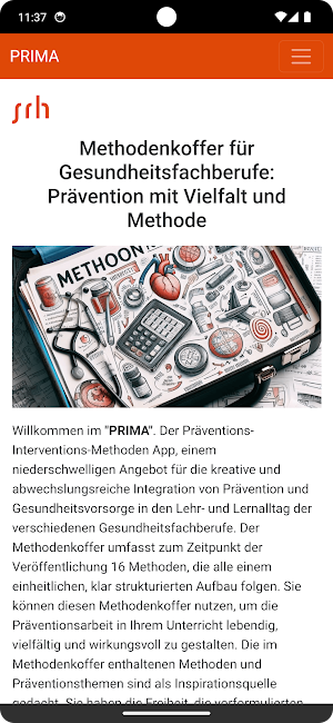 PRIMA Präventions-App Screenshot 0
