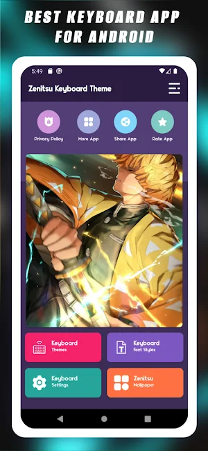Zenitsu Keyboard Theme Screenshot 0