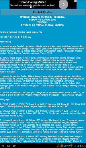 Undang-Undang Pengadilan Tindak Pidana Korupsi Screenshot 2
