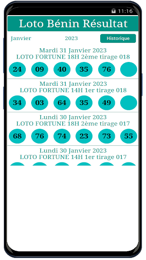 Bénin Loto Résultat Screenshot 2