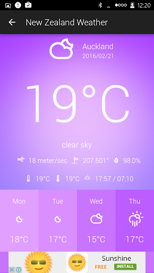 New Zealand Weather Screenshot 2