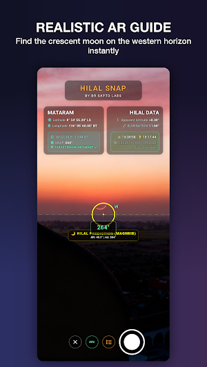 Hilal Snap - Moon Sighting Screenshot 1