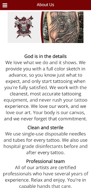 Abused Ink Tattoo Studio Screenshot 1