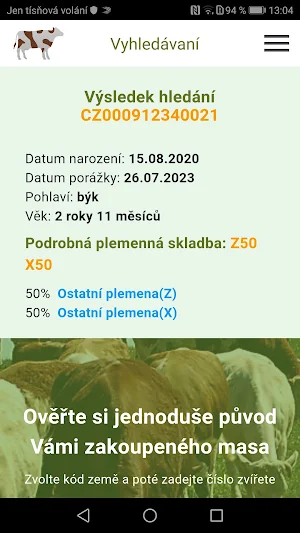 Informace o skotu Screenshot 1