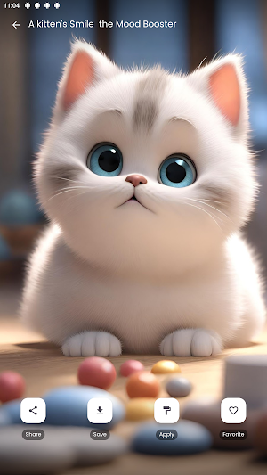 3D Cute Cat Wallpaper HD Screenshot 0