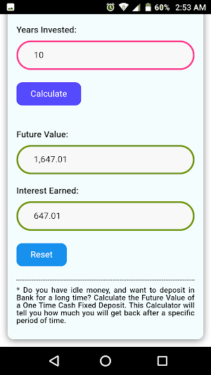 Fixed Deposit Calculator Screenshot 1