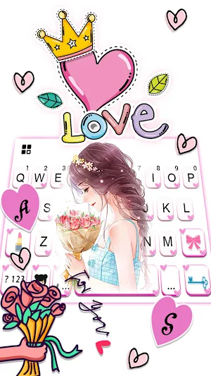 Flower Princess Keyboard Background Screenshot 1