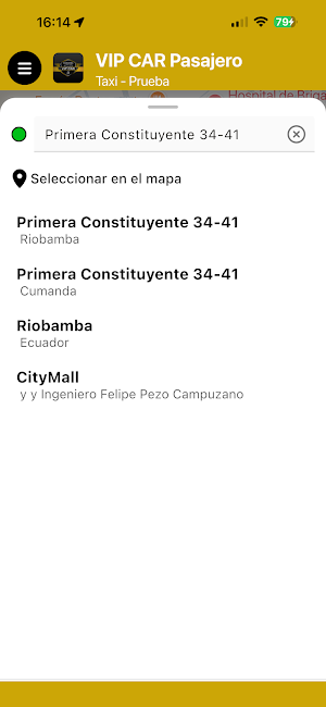 VIPCAR Riobamba Pasajero Screenshot 1
