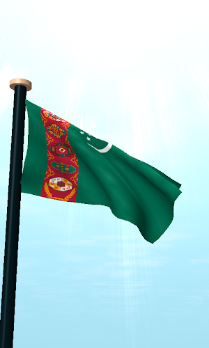Turkmenistan Flag 3D Wallpaper Screenshot 1