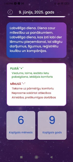 Sphera 6: Enerģiju Kalendārs Screenshot 3