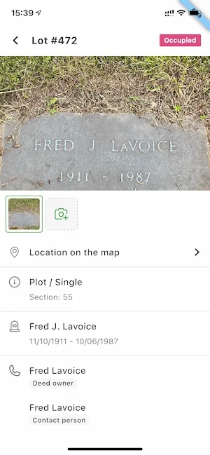 MyCemetery Screenshot 3