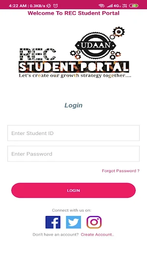 REC Student Portal Screenshot 1