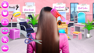 Realistic Girl Hair Salon Screenshot 0