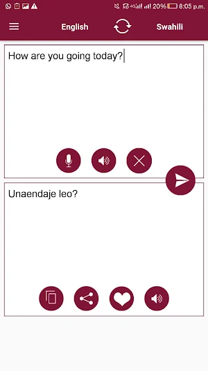 Swahili - English Translator Screenshot 2
