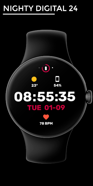 Nighty Digital 24 - watch face Screenshot 0