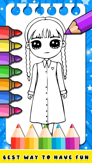 Wednesday Addams 2 Coloring Screenshot 3