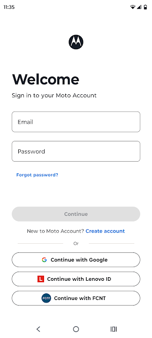 Moto Account Screenshot 1