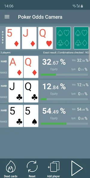 Poker Odds Camera Calculator Screenshot 1