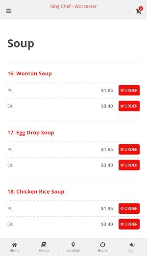 King Chef Worcester Ordering Screenshot 2