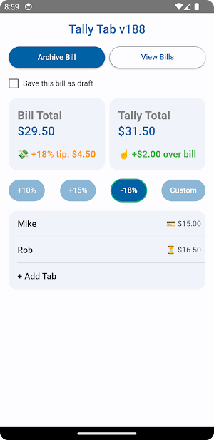 Tally Tab Screenshot 0
