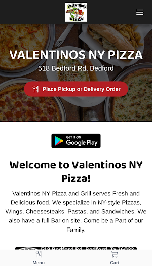 Valentinos NY Pizza Screenshot 0
