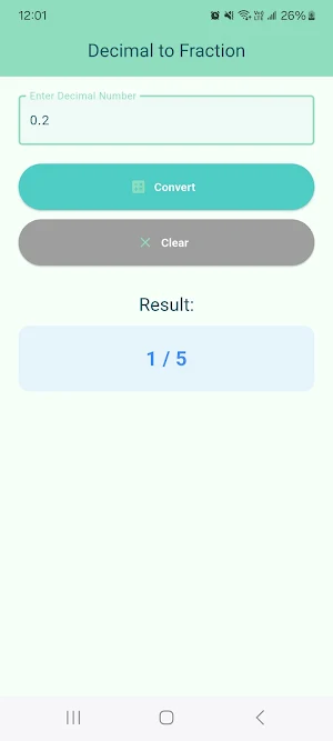 Decimal to Fraction Converter Screenshot 2