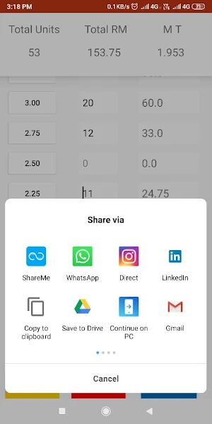 JCPSK Calculator : Cement Shee Screenshot 2