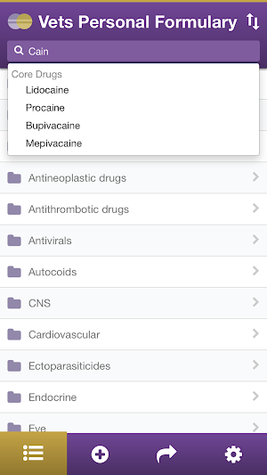 Vets Personal Formulary Screenshot 2