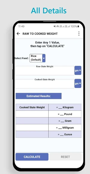 Cooking Measurement Tools Screenshot 2