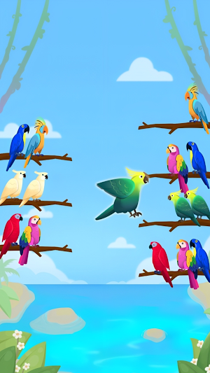 Sort Color Birds Brain Puzzle Screenshot 0