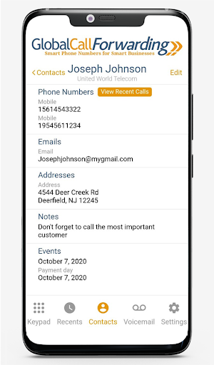 GlobalCallForwarding Softphone Screenshot 1