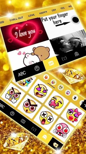 Gold Diamond Gravity Keyboard Background Screenshot 3