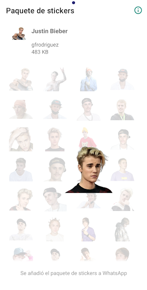 WAStickerApps - Justin Bieber  Screenshot 2