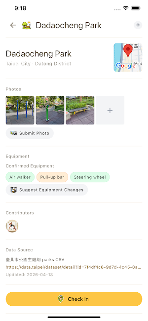Cali Ape - Pull-up Bar Map Screenshot 2