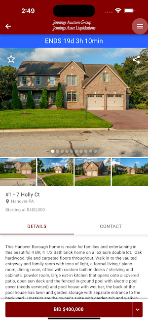 Jennings Auction Screenshot 2