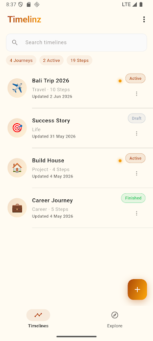 Timelinz: Journey Timeline Screenshot 0