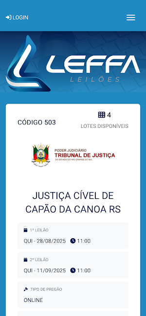 Leffa Leilões Screenshot 2