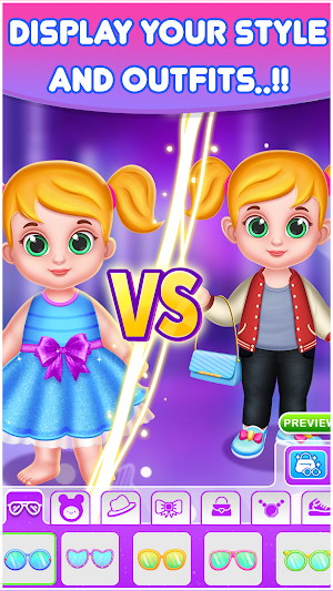 Cute Twins Dress up Duel Game Screenshot 1