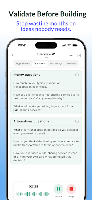 CustDev AI — Validate Product Screenshot 1