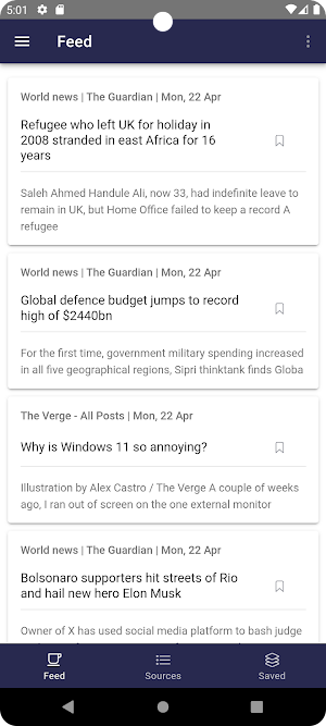 Just RSS - OSS RSS Reader Screenshot 1