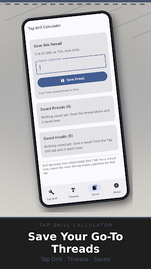 Tap Drill Calculator Screenshot 2