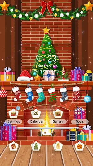 Christmas Fireplace- Wallpaper Screenshot 0