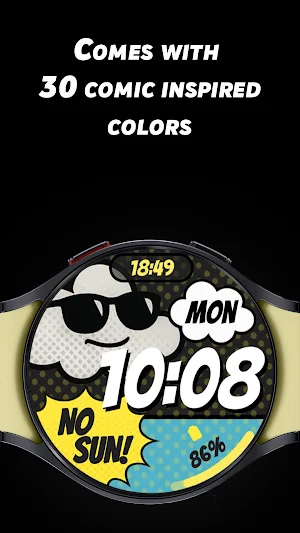 Comic Weather - Watch face Screenshot 1