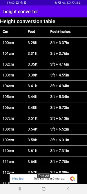 Height Converter Screenshot 2