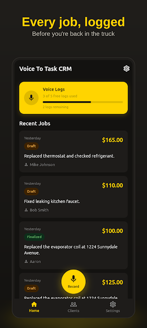 Voice To Task CRM: AI Invoice Screenshot 2