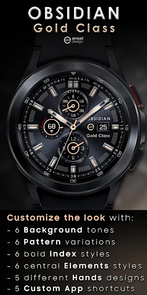 OBSIDIAN Gold Class watch face Screenshot 1