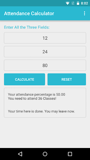 Attendance Calculator Screenshot 3